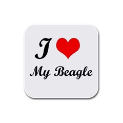 I Love My Beagle Rubber Square Coaster (4 Pack) by vipstores