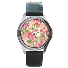 Flower3 Round Metal Watch by designergaze