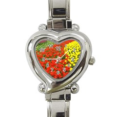 Flower1 Heart Italian Charm Watch