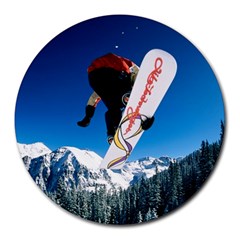 Snowboard Sport Airborne 8  Mouse Pad (round) by ArtsCafecom3