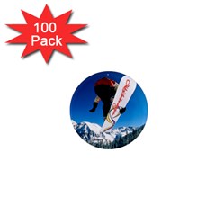 Snowboard Sport Airborne 100 Pack Mini Magnet (round)