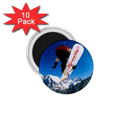 Snowboard Sport Airborne 10 Pack Small Magnet (round)