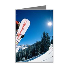 Snowboard Sport Airborne Mini Greeting Card by ArtsCafecom3