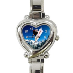 Snowboard Sport Airborne Heart Italian Charm Watch by ArtsCafecom3