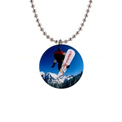 Snowboard Sport Airborne 1  Button Necklace