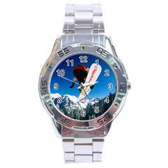 Snowboard Sport Airborne Stainless Steel Analogue Men’s Watch by ArtsCafecom3