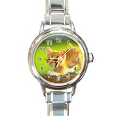 Cat5 Round Italian Charm Watch by designergaze