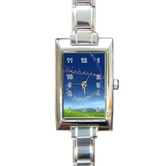 Flower3 Rectangular Italian Charm Watch