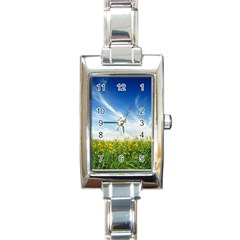 Land1 Rectangular Italian Charm Watch by designergaze