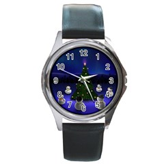 Xmas6 Round Metal Watch