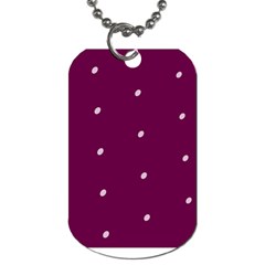 Purple White Dots Dog Tag (one Side)