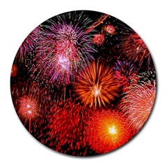 Fireworks 8  Mouse Pad (round) by level1premium