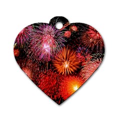 Fireworks Single-sided Dog Tag (heart)