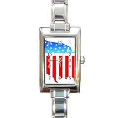 Usa Flag Map Classic Elegant Ladies Watch (rectangle)