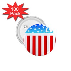 Usa Flag Map 100 Pack Small Button (round) by level3101