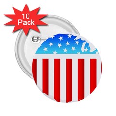 Usa Flag Map 10 Pack Regular Button (round) by level3101