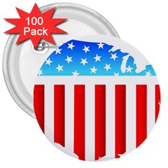 Usa Flag Map 100 Pack Large Button (round)