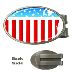 Usa Flag Map Money Clip (oval) by level3101