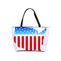 Usa Flag Map Large Shoulder Bag