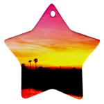 Pink Sunset Ceramic Ornament (Star) Front