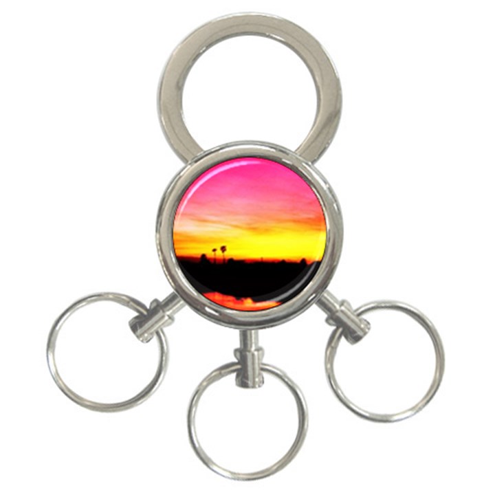 Pink Sunset 3-Ring Key Chain