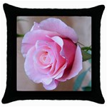 Rose Reverence Throw Pillow Case (Black)