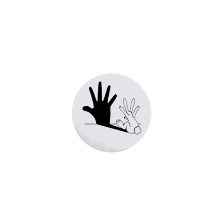 Rabbit Hand Shadow Mini Button (Round)