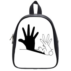 Rabbit Hand Shadow Small School Backpack by rabbithandshadow