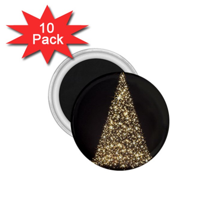 Christmas Tree Sparkle Jpg 10 Pack Small Magnet (Round)