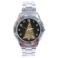 Christmas Tree Sparkle Jpg Stainless Steel Analogue Watch (round) by tammystotesandtreasures