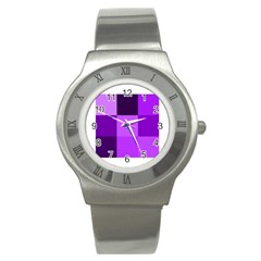 Purple Shades Stainless Steel Watch (round)