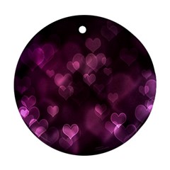 Purple Bokeh Twin-sided Ceramic Ornament (round) by PurpleVIP