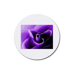 Purple Rose Rubber Drinks Coaster (round)