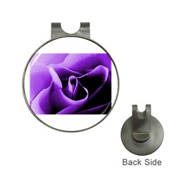 Purple Rose Hat Clip With Golf Ball Marker