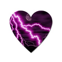 Purple Lightning Large Sticker Magnet (heart)