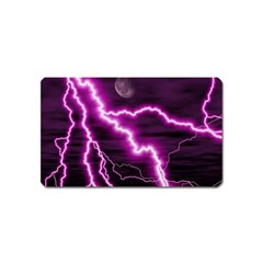 Purple Lightning Name Card Sticker Magnet