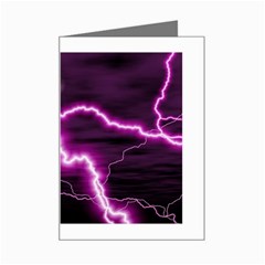 Purple Lightning Small Greeting Card by PurpleVIP
