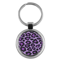 Purple Leopard Print Key Chain (round) by PurpleVIP