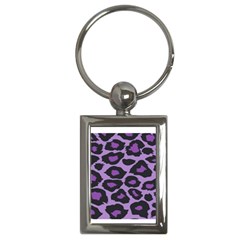 Purple Leopard Print Key Chain (rectangle)