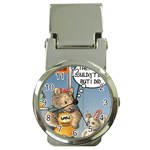 Wombat Woman Chrome Money Clip with Watch Front