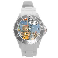 Wombat Woman Round Plastic Sport Watch Large by Koalasandkangasplus