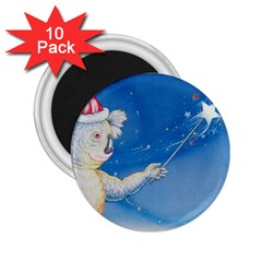 Santa Wand Koala 10 Pack Regular Magnet (round) by Koalasandkangasplus