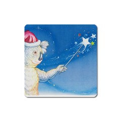 Santa Wand Koala Large Sticker Magnet (square)